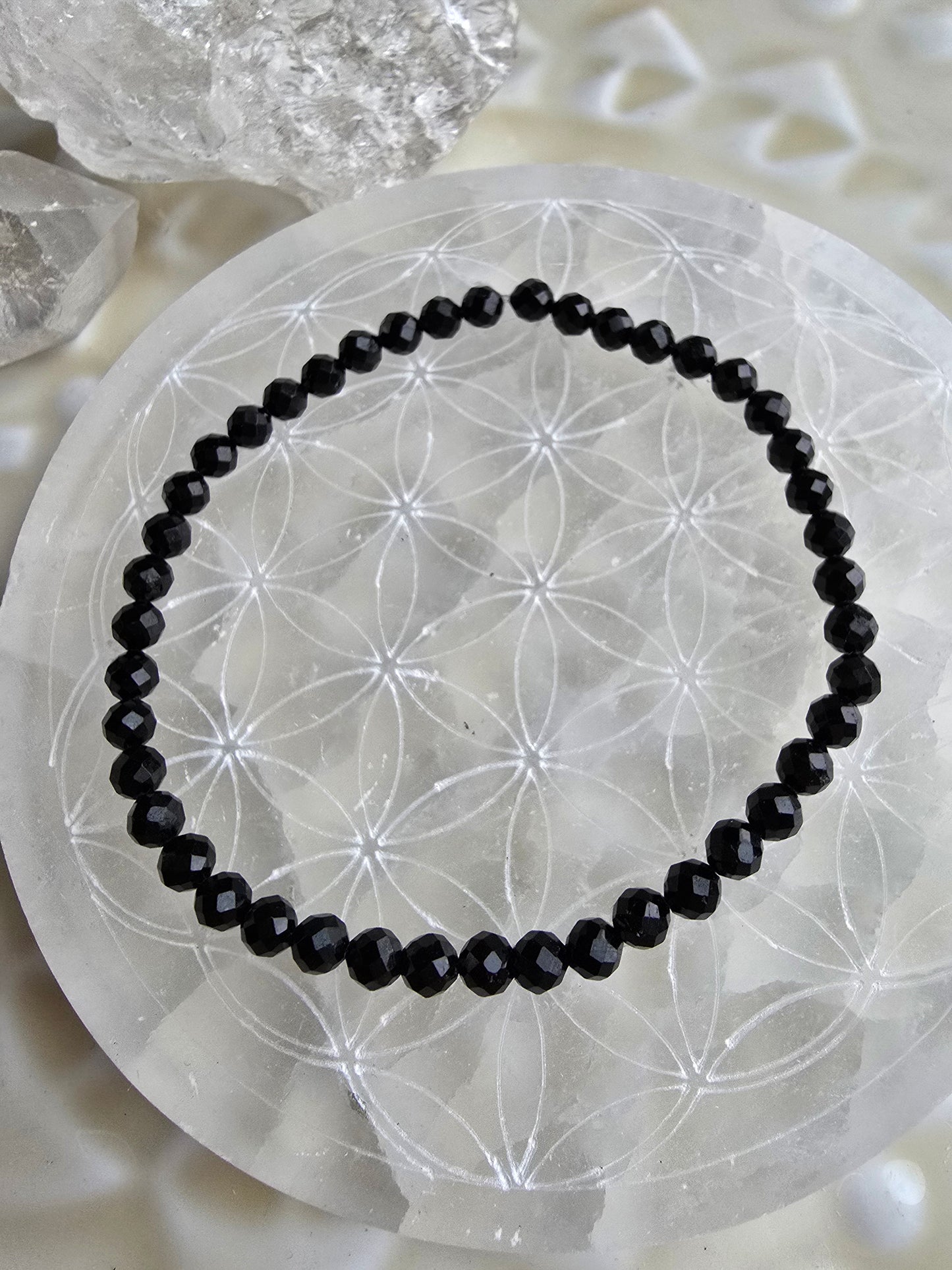 Armband "Turmalin, schwarz (Schoerl)", facettiert