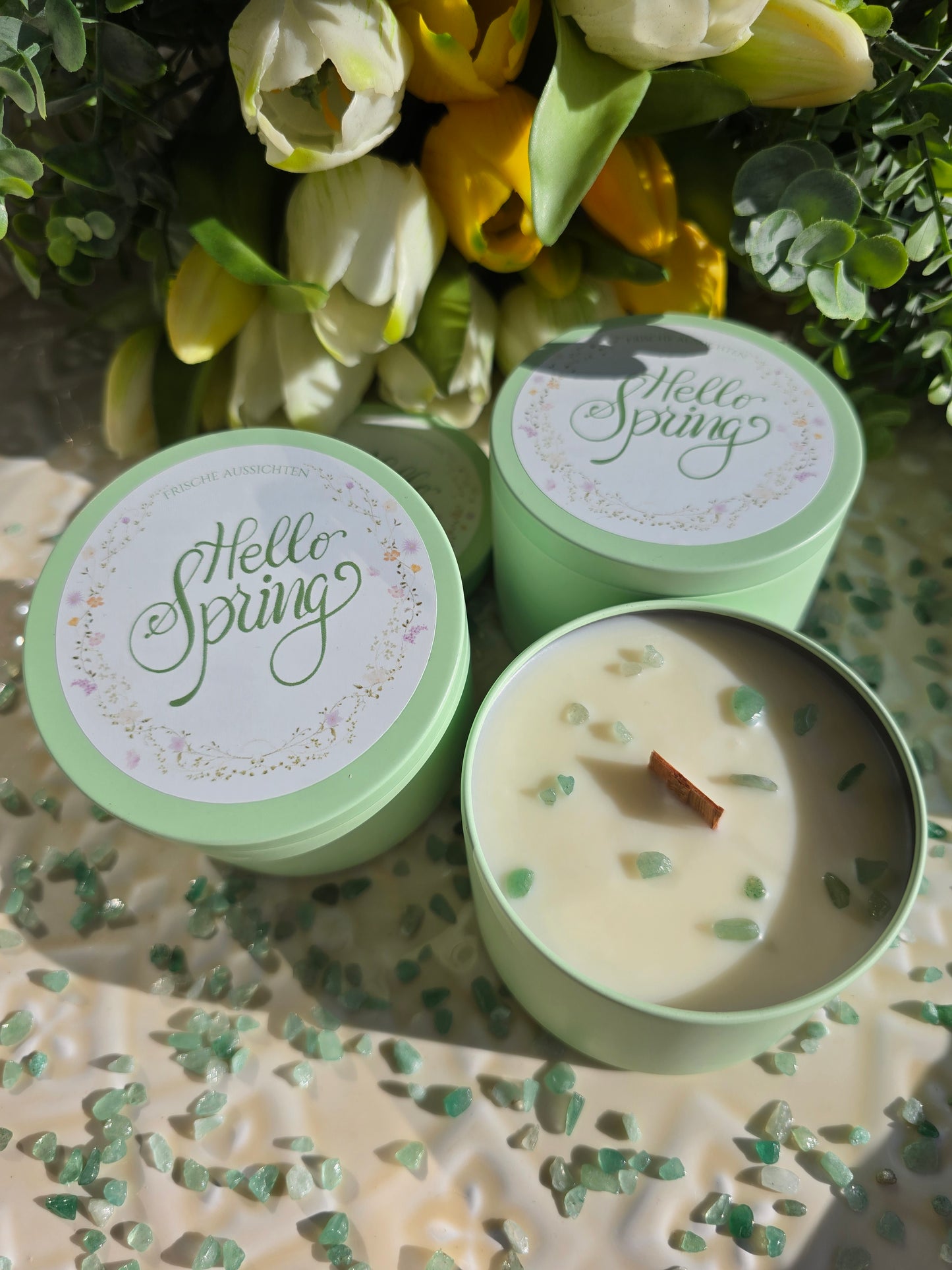 "Hello Spring" in mintgrün