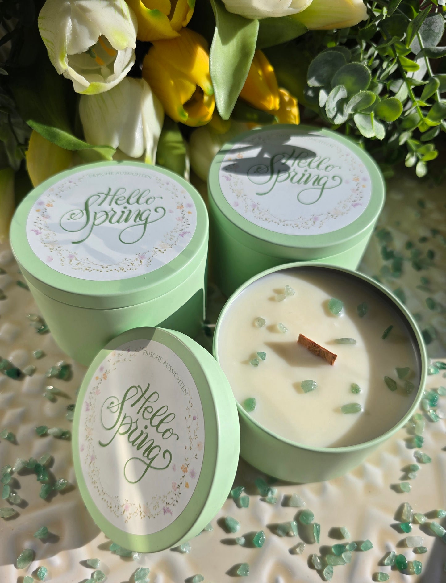"Hello Spring" in mintgrün