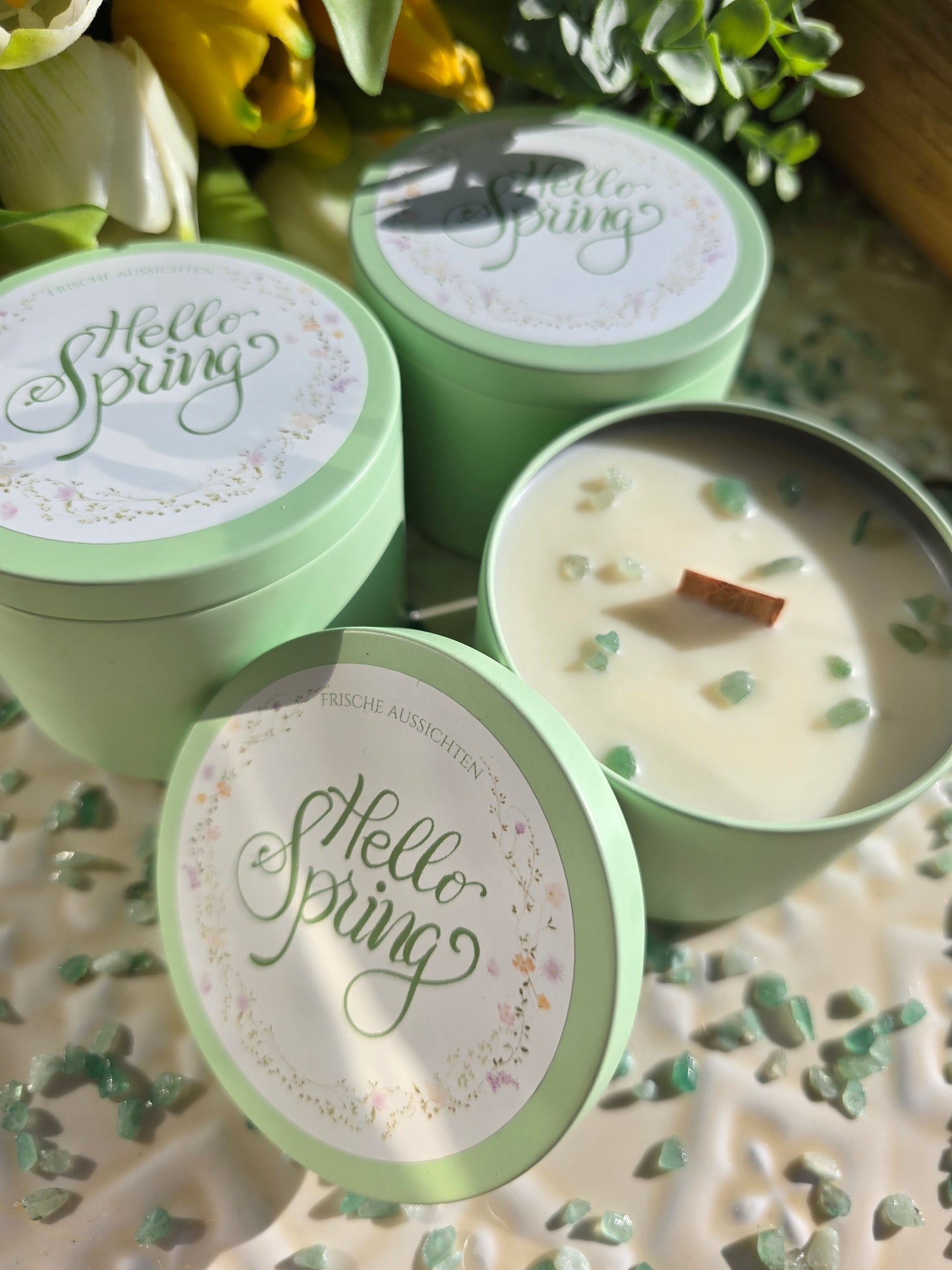 "Hello Spring" in mintgrün