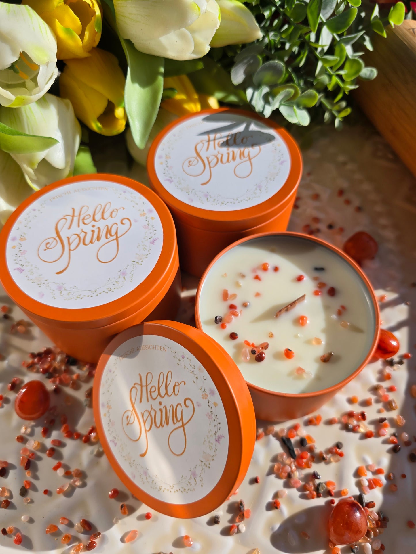 "Hello Spring" in orange