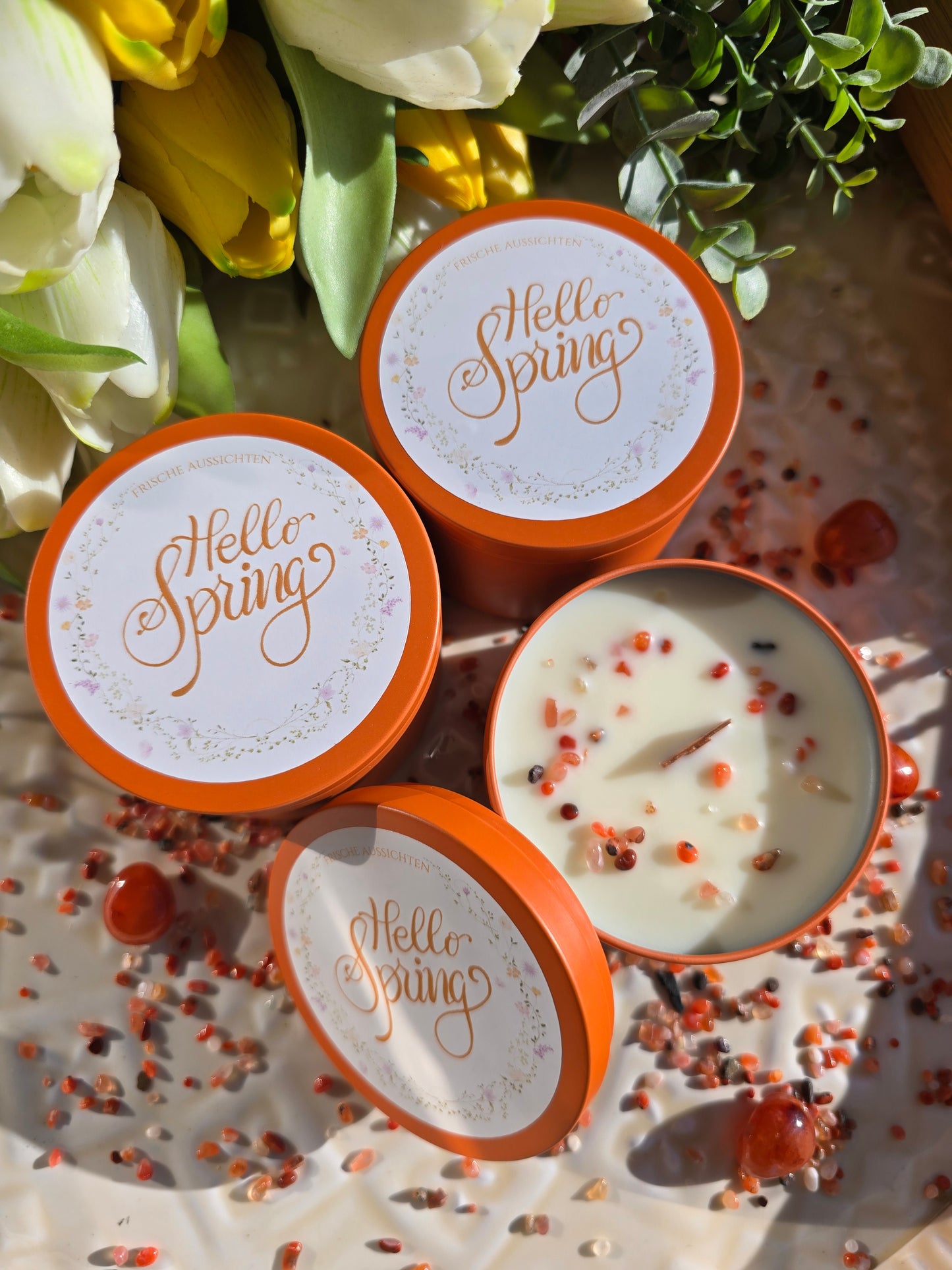 "Hello Spring" in orange