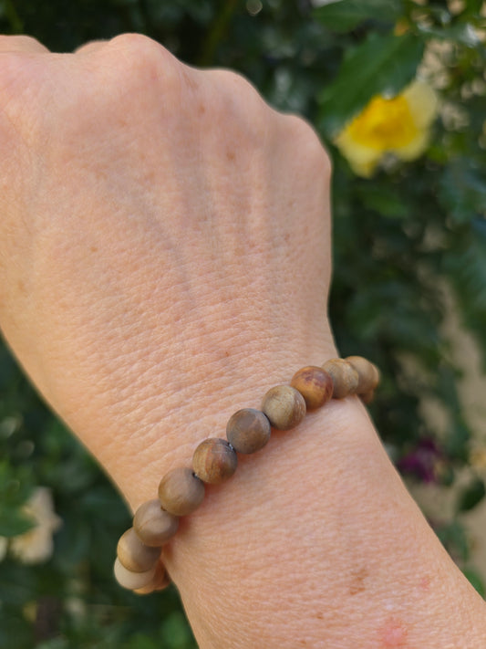 Armband "versteinertes Holz" mattiert