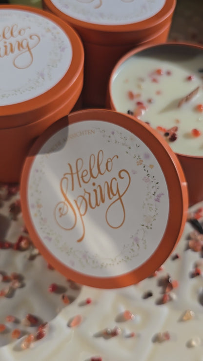 "Hello Spring" in orange