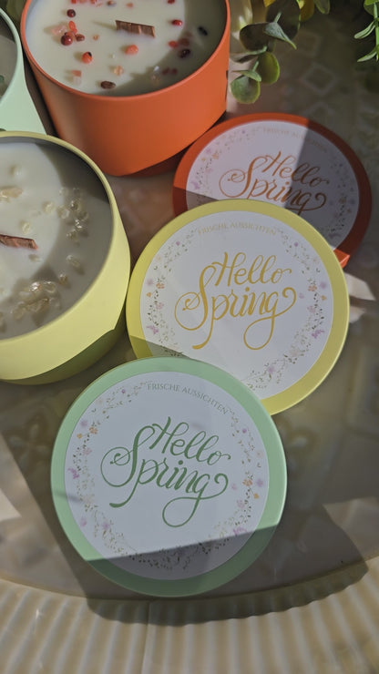 "Hello Spring" in orange